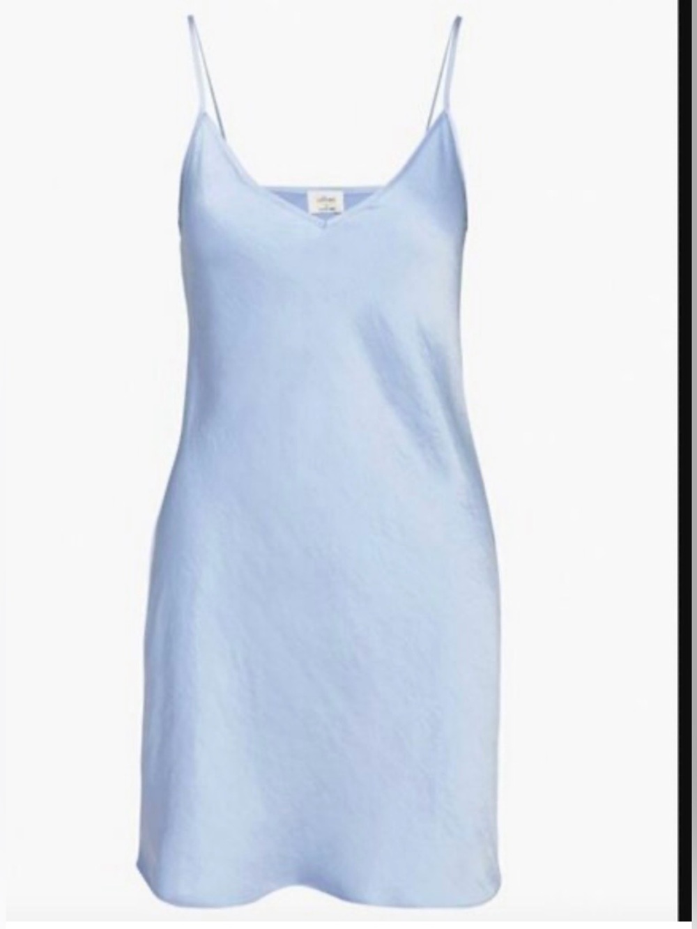 Aritzia Wilfred Slip Dress 2XL Blue Satin Mini Spaghetti Strap